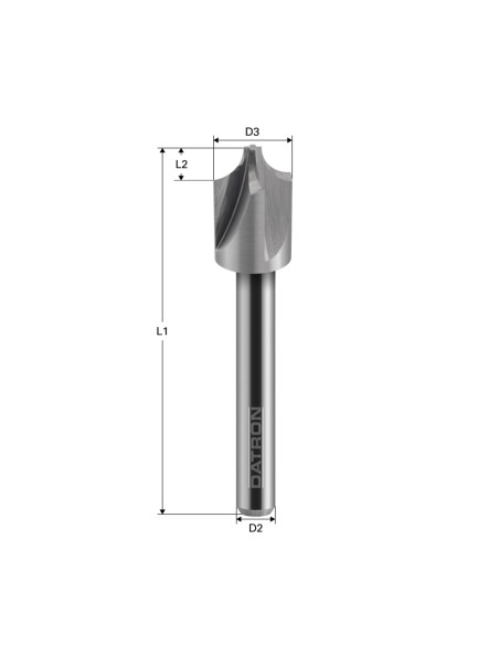 Freza cu raza externa, 4 caneluri, Datron 00684145, R 4.5, 3.0x3.5x6.0mm