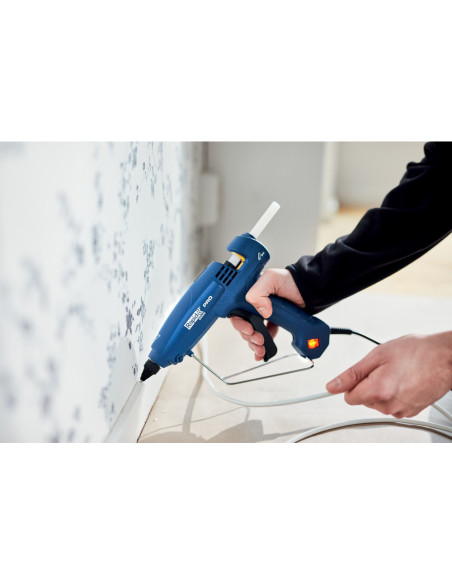 Rapid 5000326, Pistol profesional GlueGun PRO EG320, albastru, max 120W, debit 1000g/h, 195°C, functional cu batoane de 12 mm