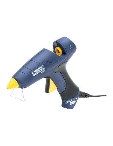 Rapid 5001445, Pistol de lipit GlueGun Rapid CG270, albastru, max 250W, debit 350g/h, 200°C, include 10 batoane si geanta, funct
