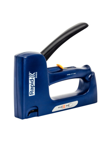 Rapid 20009502, capsator dual Rapid R453E, ptr capse nr. 53 si cuie nr. 8, 2 in 1 pentru tamplarie si tapiterie, maner ergonomic