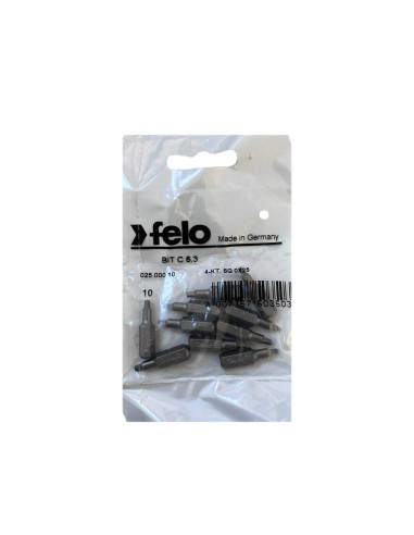 Set 10 biti Felo, seria Industrial profil patrat, C6.3, SQ 0 (1.75mm), 25mm