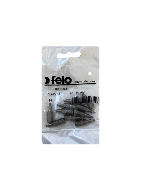Set 10 biti Felo, seria Industrial profil patrat, C6.3, SQ 0 (1.75mm), 25mm