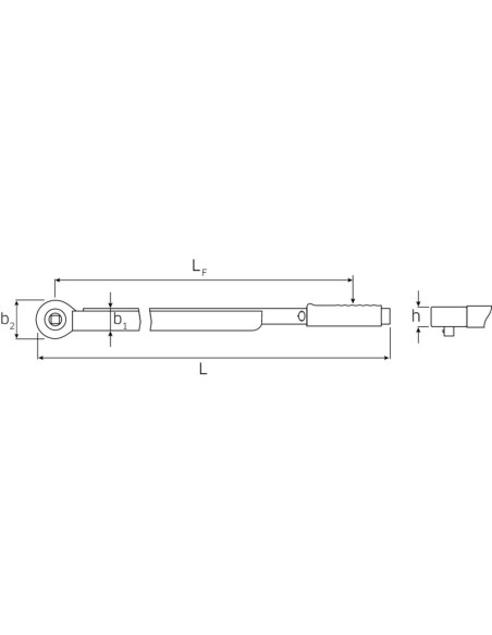 Cheie dinamometrica manoskop 721NF/100 cu patrat fix, 200–1000 Nm