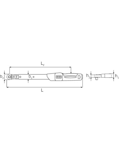 Cheie dinamometrica manoskop 730NR/10QR FK, 20–100 Nm