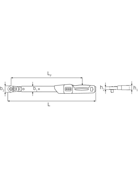 Cheie dinamometrica manoskop 730NR/10QR FK, 20–100 Nm