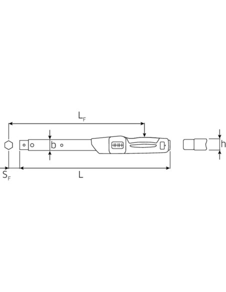 Cheie dinamometrica manoskop, 730N/40, 80–400 Nm