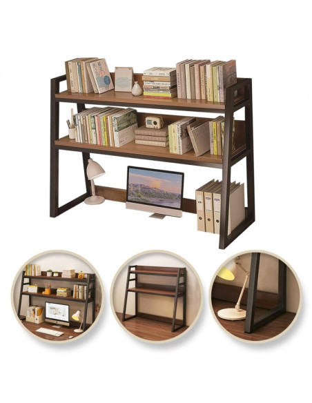 Raft multifunctional modern, 3 nivele, maro-negru, 95x32x90 cm, JollyMag, SZ40CZ