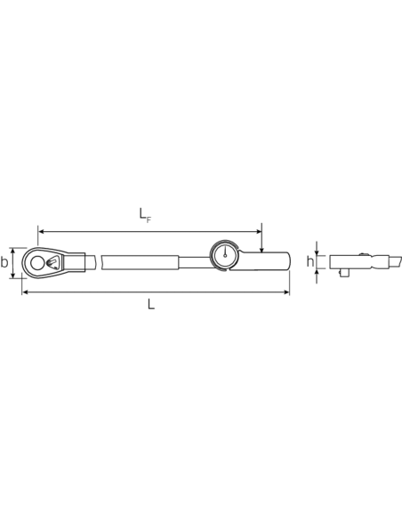 Cheie dinamometrica manoskop 71AR/80, cu click, 160–800 Nm