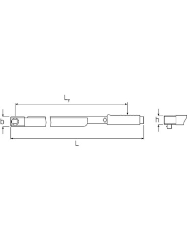 Cheie dinamometrica manoskop 720NF/80 cu patrat fix, 160–800 Nm,