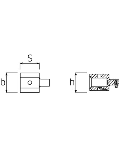 Adaptor capat cheie dinamometrica Stahlwille 7370/40, prindere 14x18 - 9x12 mm