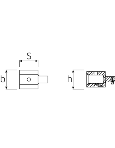 Adaptor capat cheie dinamometrica Stahlwille 7370/10, prindere in 14x18 - out 9x12 mm