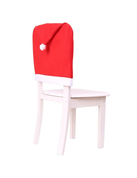 Husa de scaun pentru Craciun, decoratiune in forma de caciula de mos, 65x50 cm,  JollyMag, KSN69