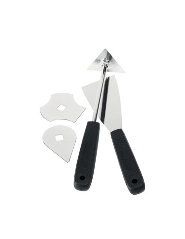 Rapid 5000210, set raclete pentru curatarea vopselei, include 3 lame interschimbabile concepute pentru diferite suprafete