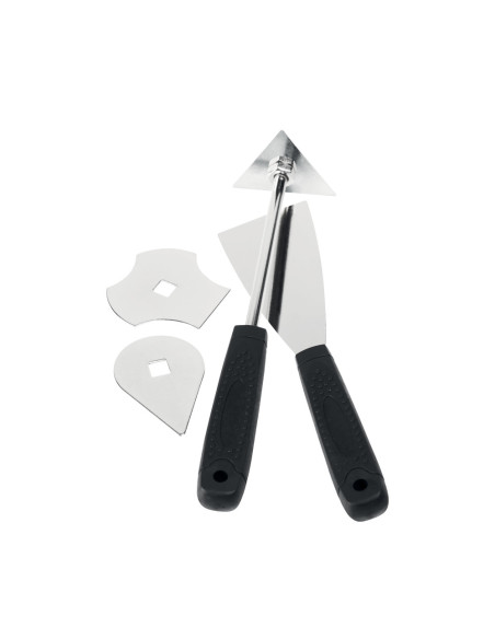 Rapid 5000210, set raclete pentru curatarea vopselei, include 3 lame interschimbabile concepute pentru diferite suprafete