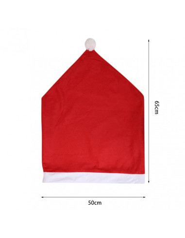 Husa de scaun pentru Craciun, decoratiune in forma de caciula de mos, 65x50 cm,  JollyMag, KSN69