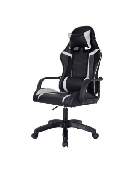 Scaun de gaming negru, cu perna lombara, max 150 kg, 64x114-124 cm, JollyMag, KO35B