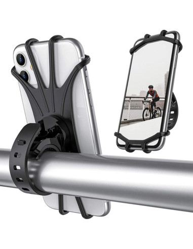 Suport universal din silicon pentru Telefoane cu Display, Flexibil, Montaj pe Ghidon, Compatibil si cu Carut, Trotineta sau Scut