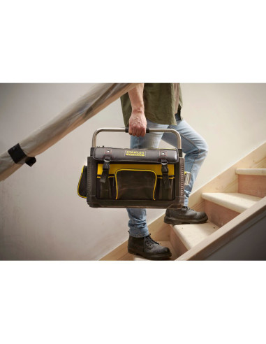 Stanley 1-79-213, Geanta pentru scule cu maner metalic Fatmax, baza rigida si impermeabila, din material textil, 20"