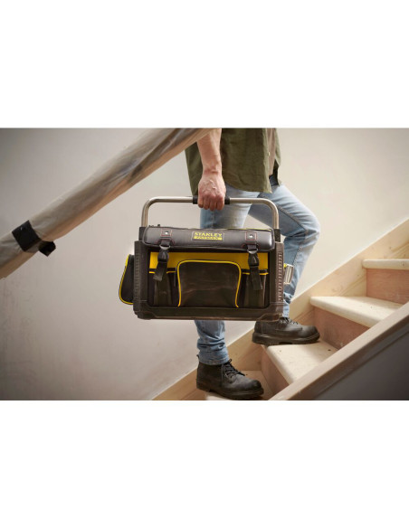 Stanley 1-79-213, Geanta pentru scule cu maner metalic Fatmax, baza rigida si impermeabila, din material textil, 20"