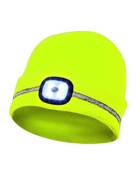Gebol 700007, Caciula galbena cu banda reflectorizantă si LED, 4 niveluri de luminozitate, 60 de minute de functionare, LED deta