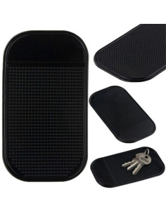 Suport universal din silicon cauciucat, antiderapant si lipicios pentru chei sau telefon, Negru, 13 X 7 cm 2