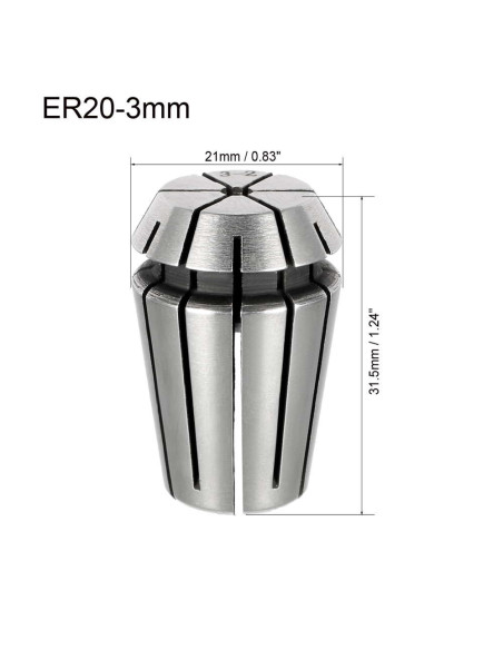 Bucsa elastica ER20, prindere 3.0 mm