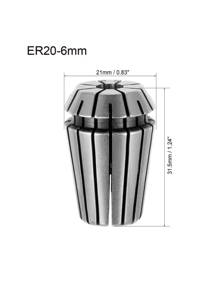 Bucsa elastica ER20, prindere 1.0 mm