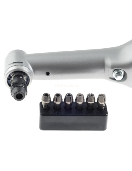 Proxxon 29807, Masina de gaurit-frezat cu gat lung la 90 de grade LWB/A, doar corpul, 5000-16000 rpm, + un set de bucsi elastice