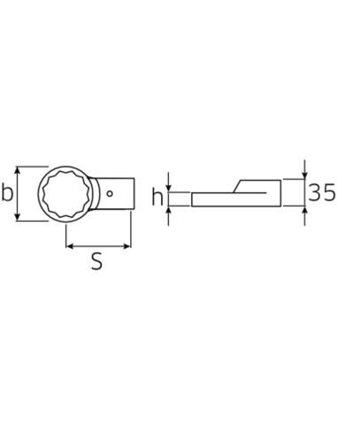 Cap inelar cheie dinamometrica, Stahlwille 732A/80 1.1/16, prindere 24.5x28 mm, deschidere 1 1/16"