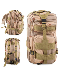 Rucsac tactic militar, Capacitate 30L, Impermeabil, Nuante Bej Camuflaj, 43x24x25 cm
