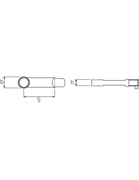 Adaptor cap inelar cheie dinamometrica, Stahlwille 447A 9/16, prindere 3/8", deschiderea cheii 9/16"