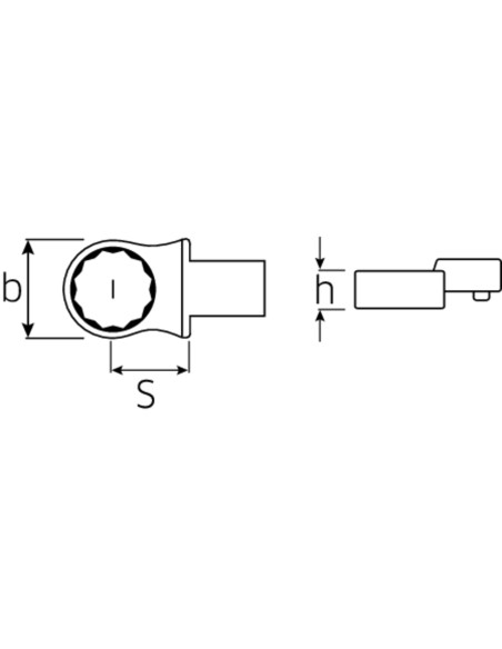 Cap inelar cheie dinamometrica, Stahlwille 732/40 15, prindere 14x18 mm, deschidere 15 mm