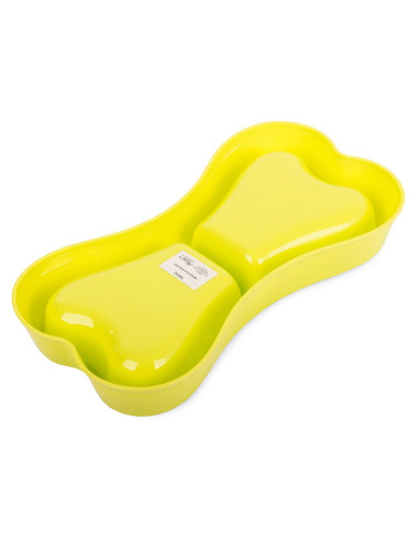 Castron dublu pentru hranire animale de companie, 0.15 L, Galben