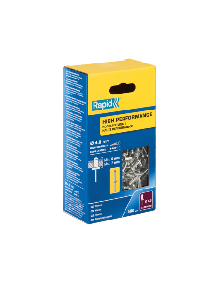 Rapid 5001433, set 500 de nituri high performance, Ø4.0 x 10 mm