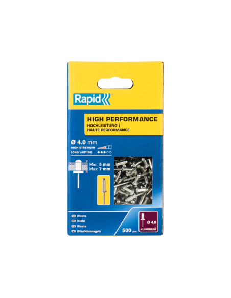 Rapid 5001433, set 500 de nituri high performance, Ø4.0 x 10 mm
