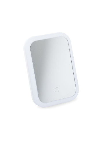 Mini Oglinda Cosmetica cu iluminare Led, 15 x 20 cm, Alb