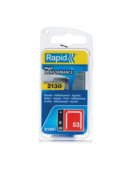 Rapid 5000742, set de 2130 de capse din sarma fina galvanizata No. 53, 8 mm