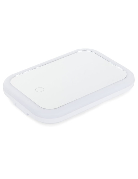 Mini Oglinda Cosmetica cu iluminare Led, 15 x 20 cm, Alb