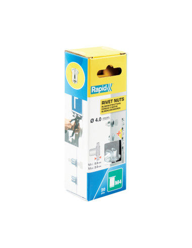 Rapid 5000671, set 20 nituri cu filet tip piulita M4, 2.0 mm