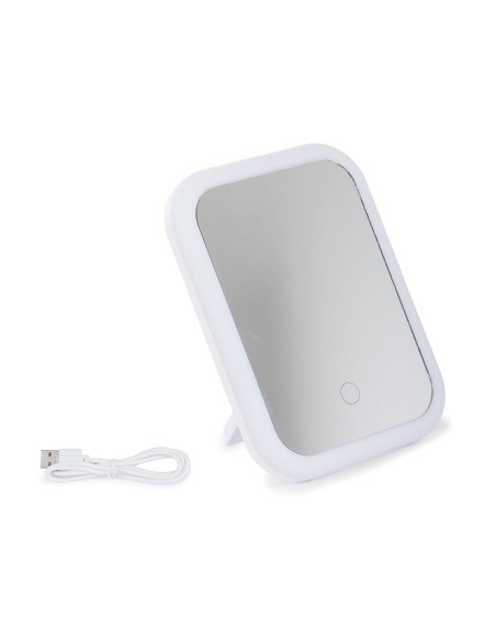 Mini Oglinda Cosmetica cu iluminare Led, 15 x 20 cm, Alb