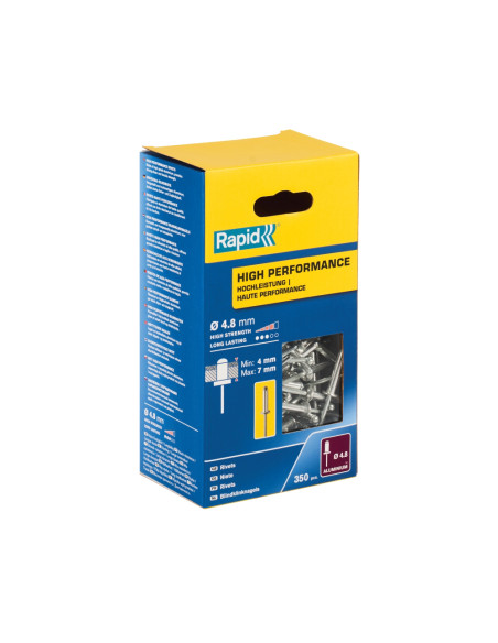 Rapid 5001435, set 350 de nituri high performance, Ø4.8 x 10 mm