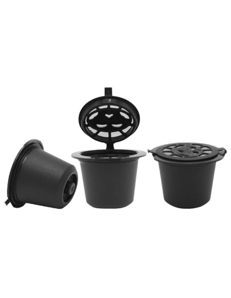 Set 5 Capsule Reutilizabile din Plastic Ecologic si Inox, Compatibile cu Aparatele de Cafea Nespresso