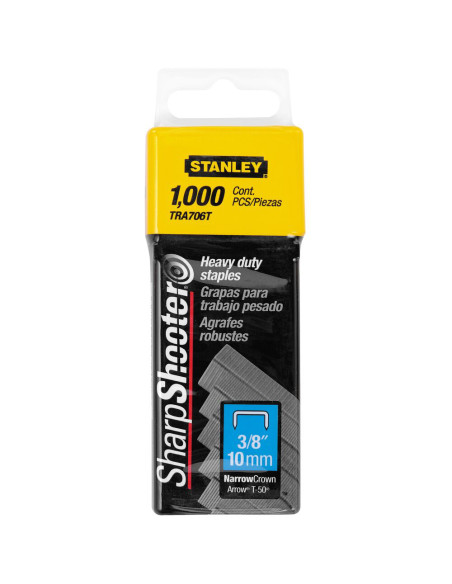 Stanley 1-TRA706T, capse 3/8 " pentru aplicatii profesionale, 10mm, 1000 buc tip G 4/11/140, blister