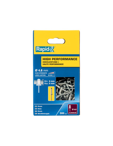 Rapid 5001436, set 300 de nituri high performance, Ø4.8 x 12 mm