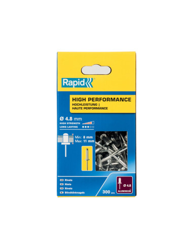 Rapid 5001437, set 300 de nituri high performance, Ø4.8 x 14 mm