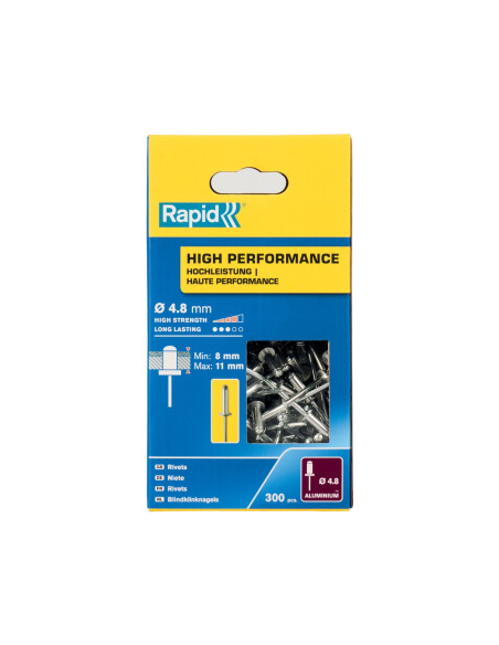 Rapid 5001437, set 300 de nituri high performance, Ø4.8 x 14 mm
