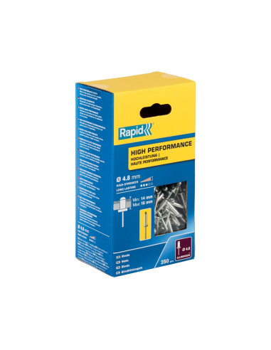 Rapid 5001439, set 250 de nituri high performance, Ø4.8 x 20 mm