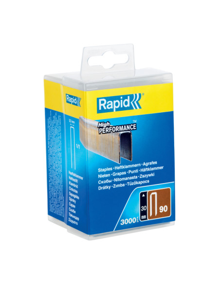 Rapid 5000125, set de 3000 de capse tip coroana No. 90, 30 mm