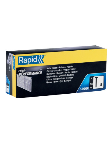 Rapid 40100532, set de 5000 de cuie galvanizate No. 8, 15 mm