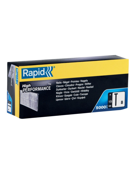 Rapid 40100532, set de 5000 de cuie galvanizate No. 8, 15 mm